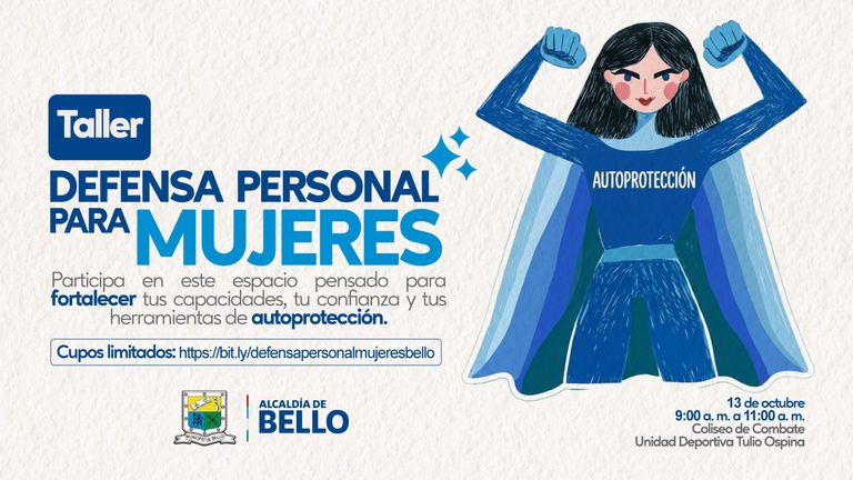 Mujeres bellanitas tendrán un taller de defensapersonal fortaleciendo la prevención de lasviolencias basadas en género