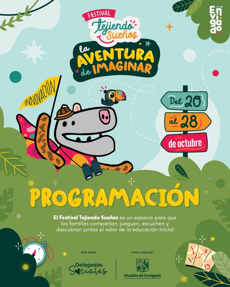 La Alcaldía de Envigado invita a las familias a seguir disfrutando del Festival de Educación Inicial Tejiendo Sueños 2026, una estrategia que promueve espacios de aprendizaje, juego, creatividad y encuentro alrededor de la primera infancia.