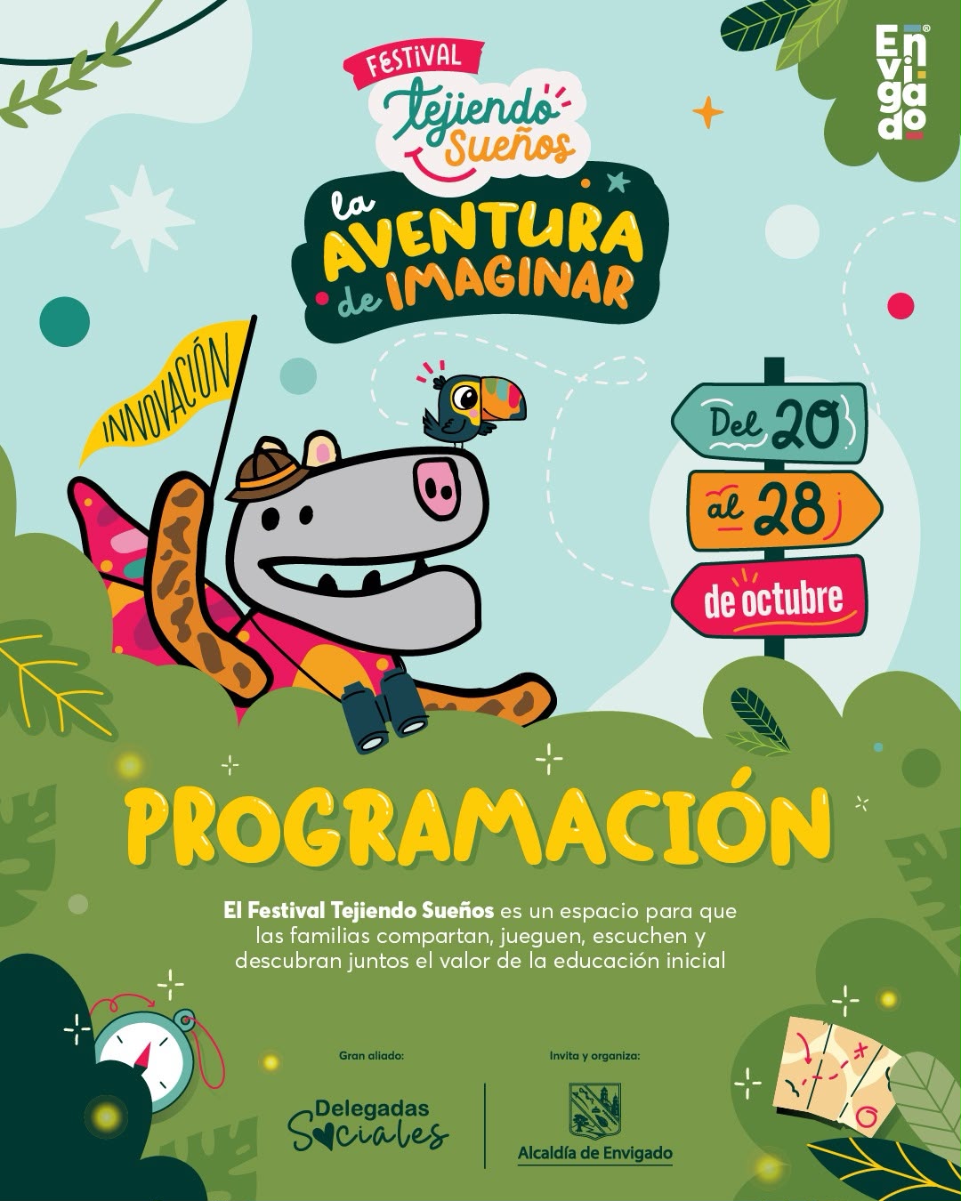 La Alcaldía de Envigado invita a las familias a seguir disfrutando del Festival de Educación Inicial Tejiendo Sueños 2026, una estrategia que promueve espacios de aprendizaje, juego, creatividad y encuentro alrededor de la primera infancia.