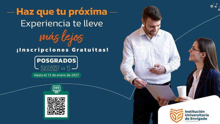 La IUE ofrece inscripción gratuita en sus 22 posgrados del semestre 2027-1, entre doctorado, maestrías y especializaciones, hasta el 15 de enero de 2027.